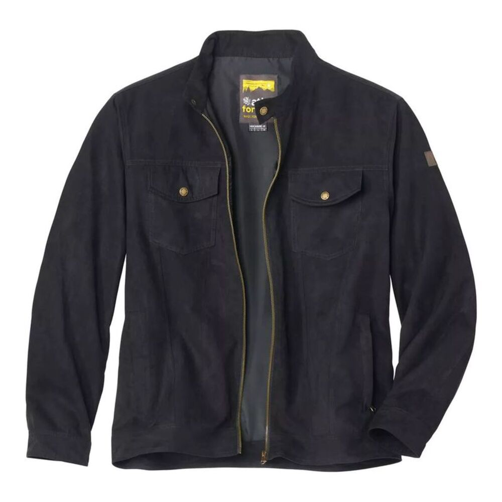 Atlas For Men Mens Faux Suede Jacket / Black